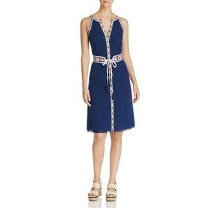 Tory Burch Savannah Embroidered Belted Dress Sz 2